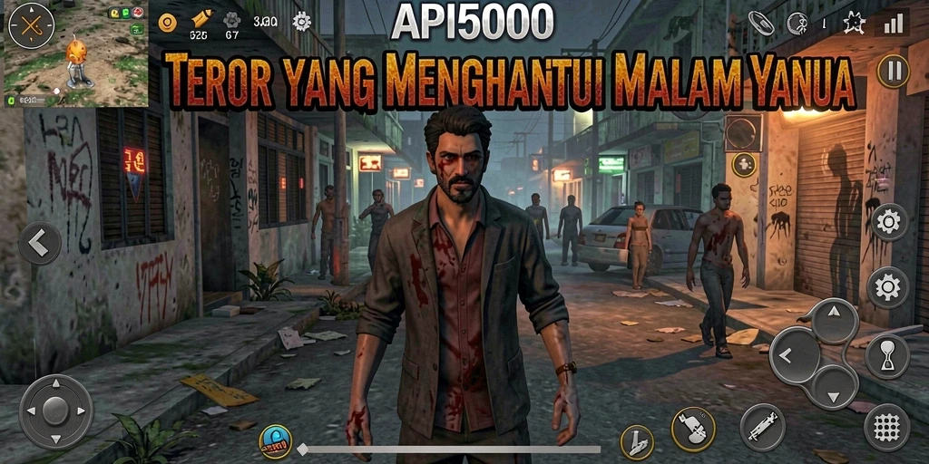 Tangkapan layar menunjukkan suasana gelap dan menyeramkan dalam API5000.