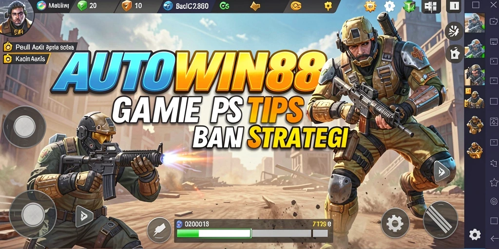 Screenshot AUTOWIN88 menampilkan aksi intens dalam pertempuran TPS.