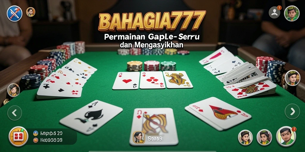 Tampilan seru dari gameplay Gaple di BAHAGIA777