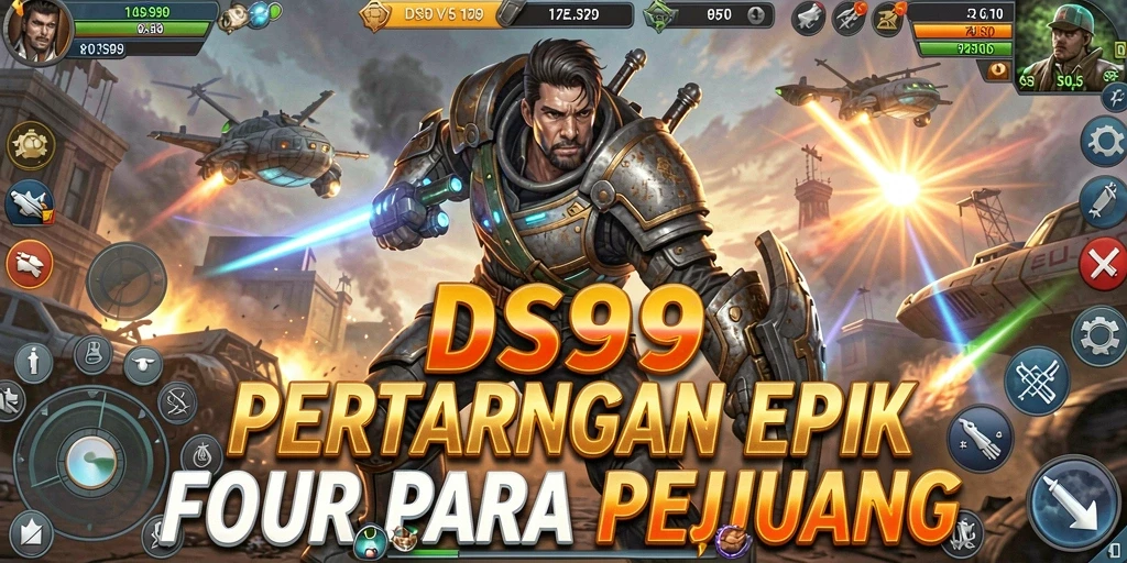 Tampilan pertarungan seru dalam DS99 dengan grafis menawan.