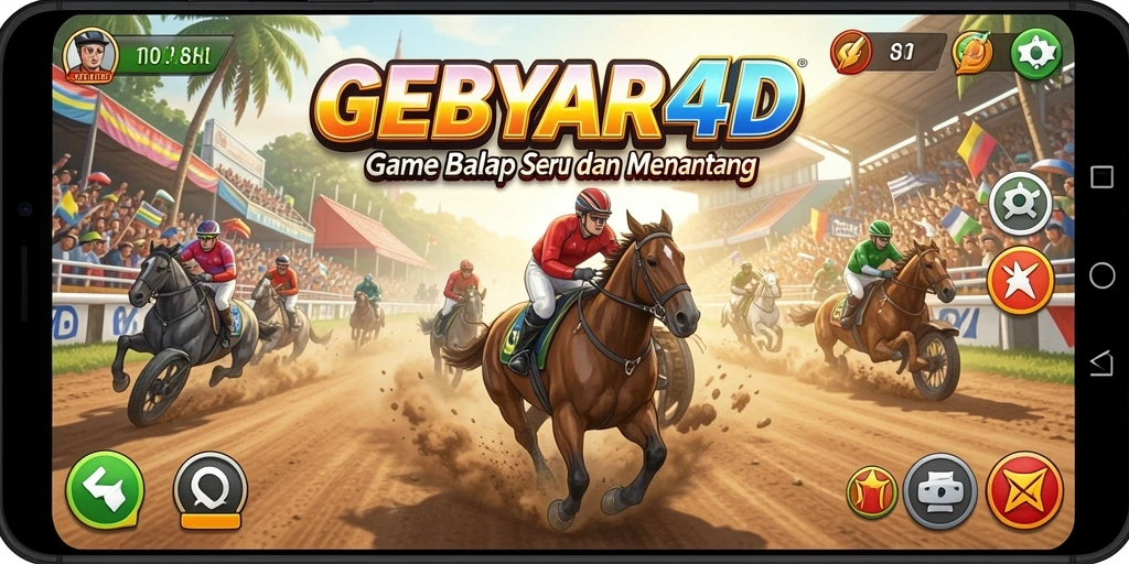Tampilan gameplay GEBYAR4D yang mendebarkan dan penuh aksi.