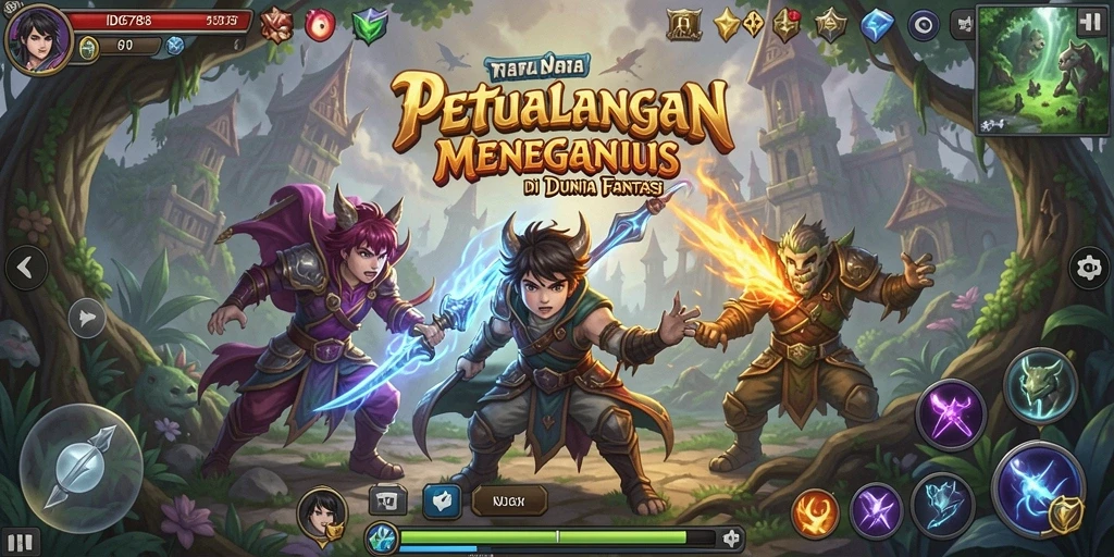 Tangkapan layar menampilkan aksi seru dalam game petualangan.