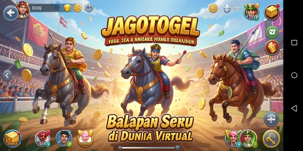 Screenshot gameplay JAGOTOGEL menampilkan balapan seru dengan mobil cepat.
