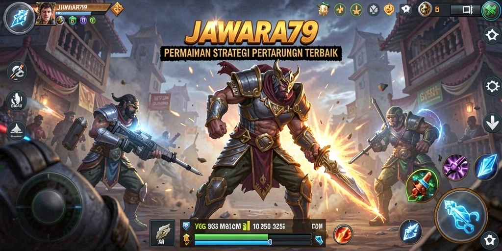 Tampilan gameplay mendebarkan dari JAWARA79 yang menampilkan strategi pertempuran.