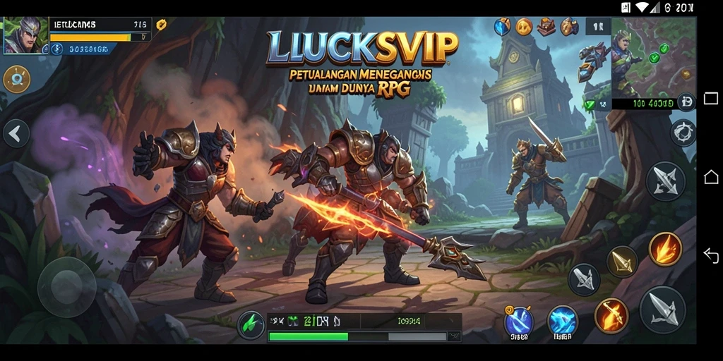 Tangkapan layar permainan LUCKSVIP menampilkan pertempuran penuh aksi dalam dunia RPG.