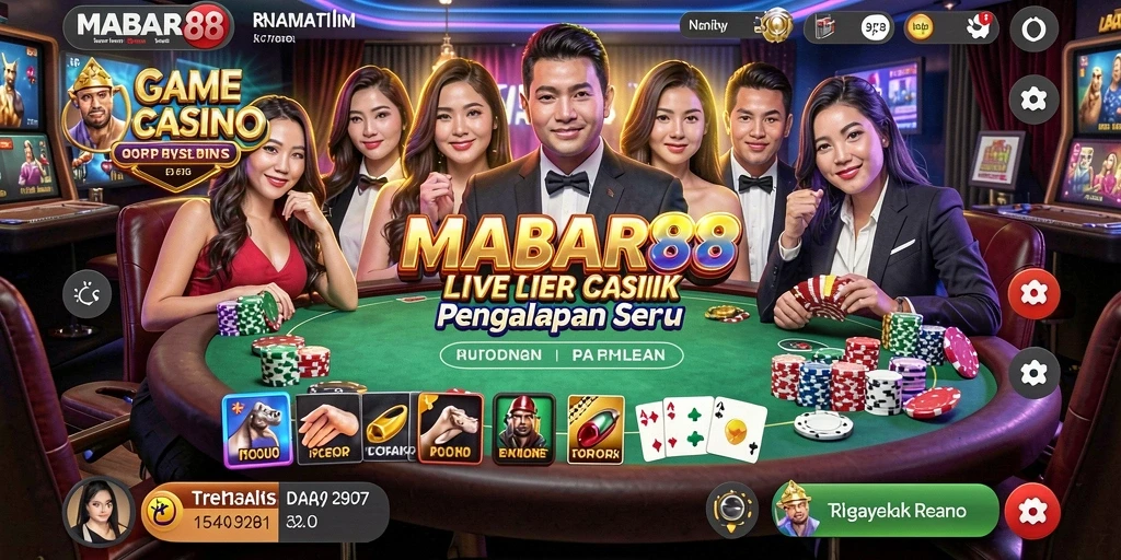 Gameplay MABAR88 yang menarik dengan dealer langsung di layar.