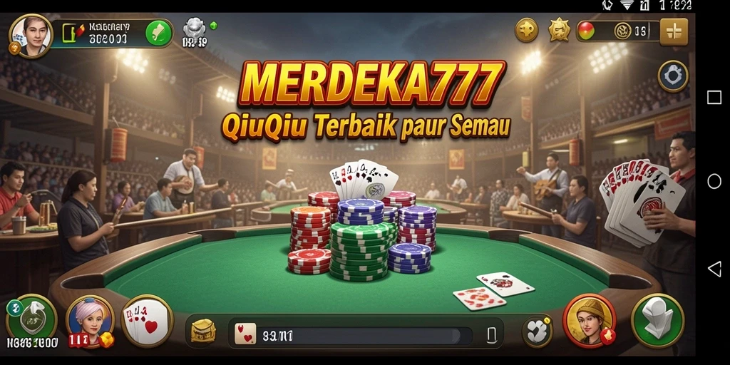 Screenshot gameplay MERDEKA777 yang menunjukkan serunya bermain QiuQiu.