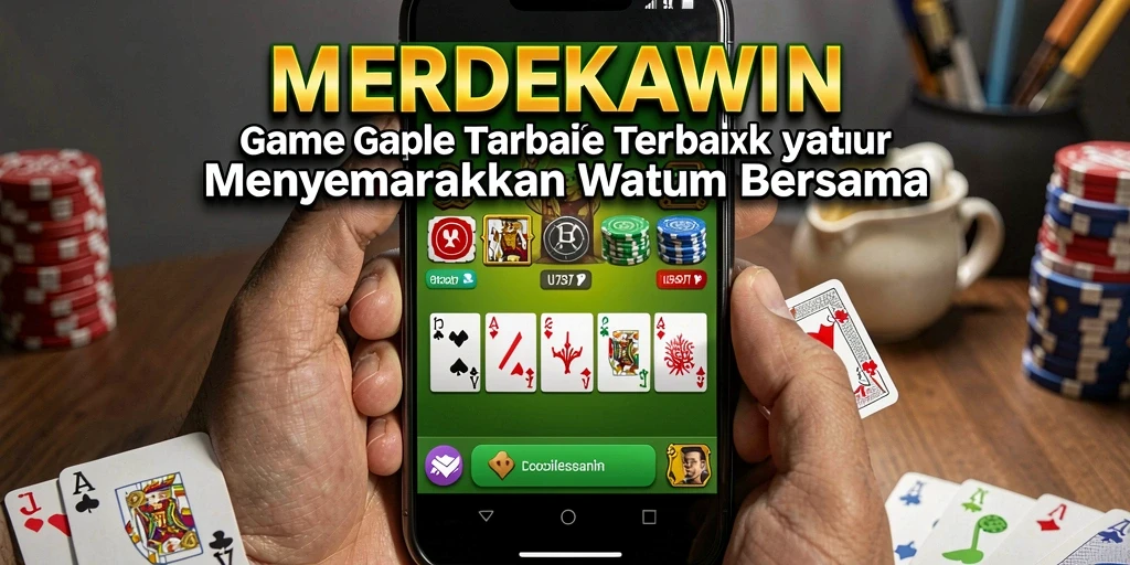 Tampilan gameplay seru dari MERDEKAWIN, permainan Gaple yang mengasyikkan.