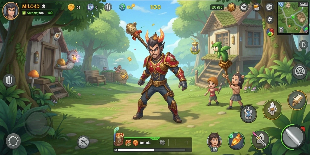 Screenshot gameplay <strong>MILO4D</strong> menampilkan dunia virtual yang penuh warna dan interaktif.