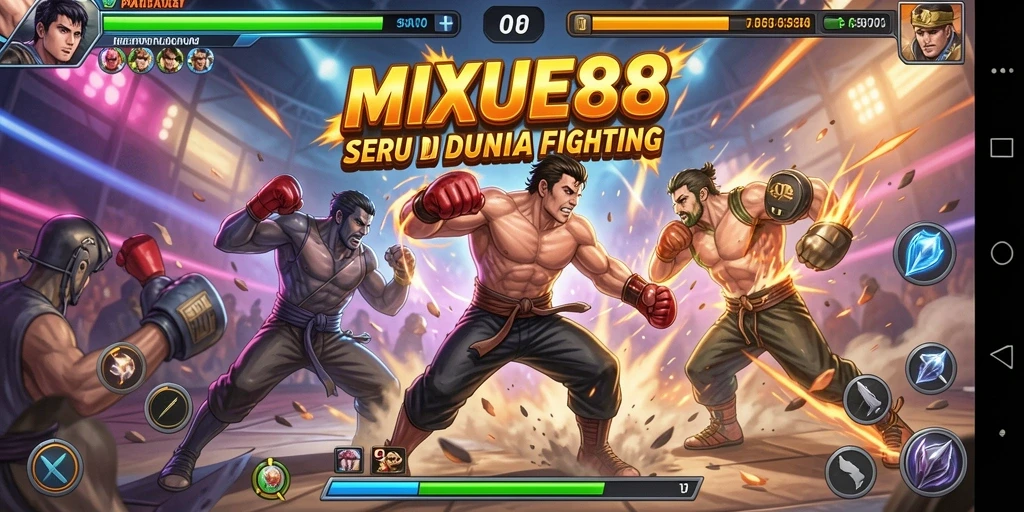Tampilan menarik dari gameplay MIXUE88 dalam arena pertempuran.