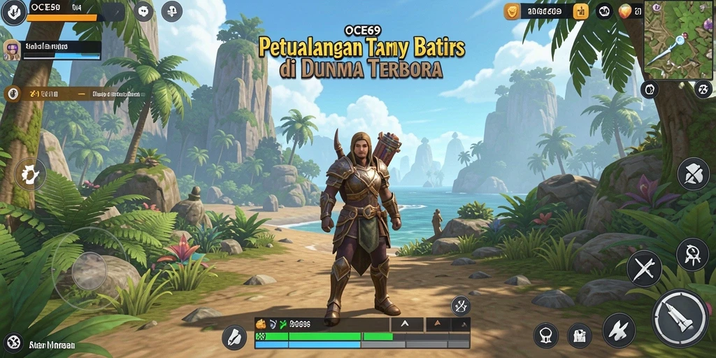 Screenshot OCE69 menampilkan petualangan seru di dunia terbuka.