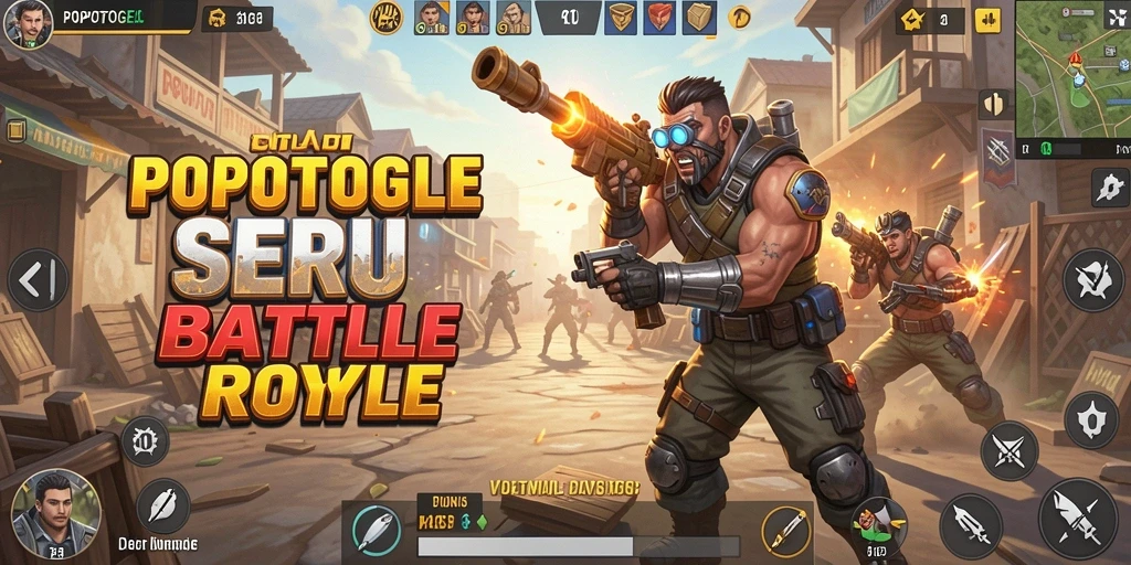 Screenshot gameplay menampilkan aksi seru di arena Battle Royale.