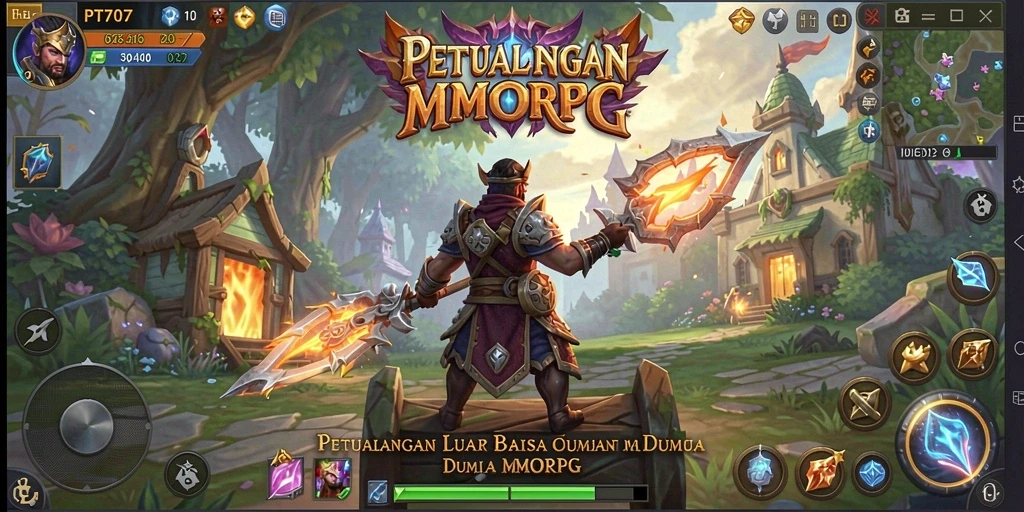 Tampilan gameplay menakjubkan dari PT707 di dunia MMORPG.
