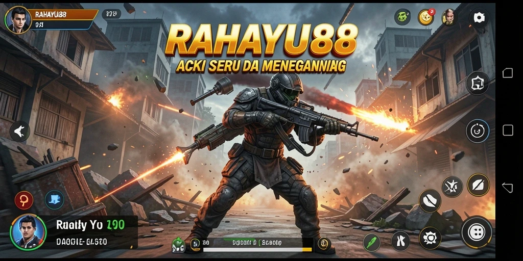 Tampilan aksi mendebarkan dalam permainan RAHAYU88.