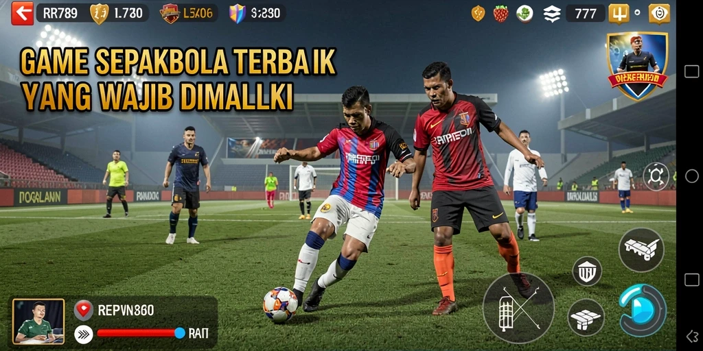 Tangkapan layar gameplay <strong>RR789</strong> yang memperlihatkan aksi pertandingan sepakbola yang menegangkan.
