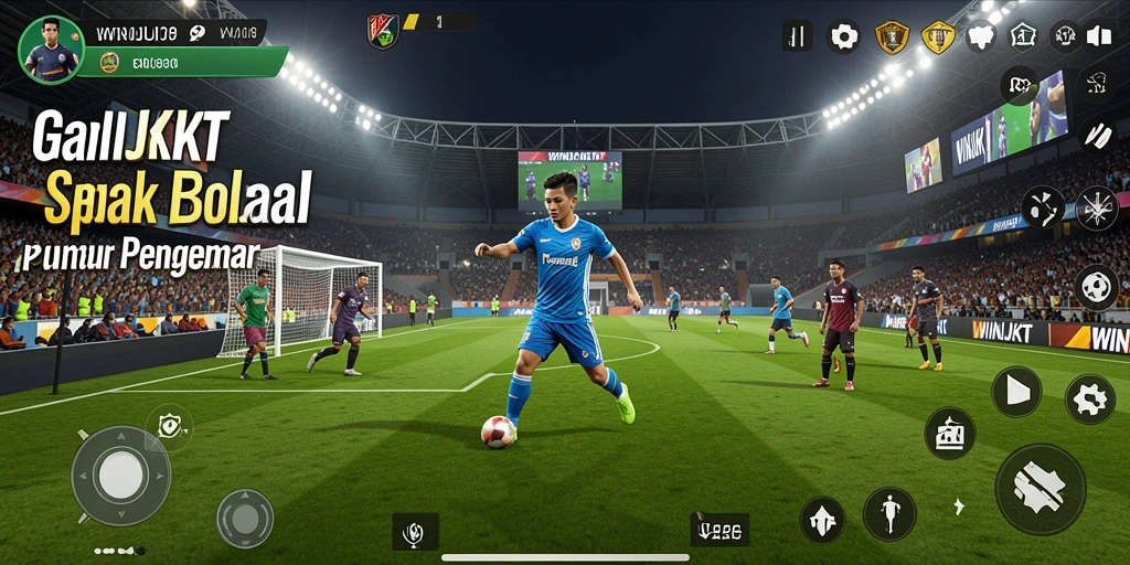 Screenshot dari gameplay WINJKT yang menunjukkan aksi di lapangan.