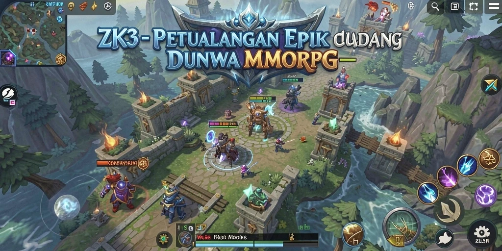 Gameplay ZK3 yang menarik dan penuh aksi dalam dunia MMORPG.